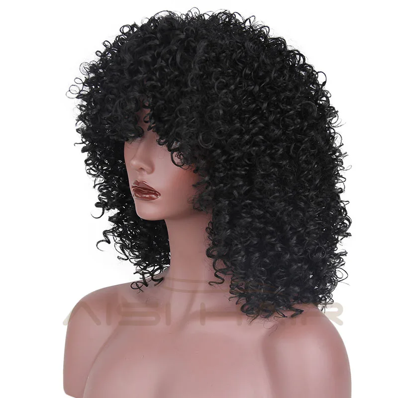 Aisi Hair 2019 Most Popular Jet Black Synthetic Kinky Curly Hair