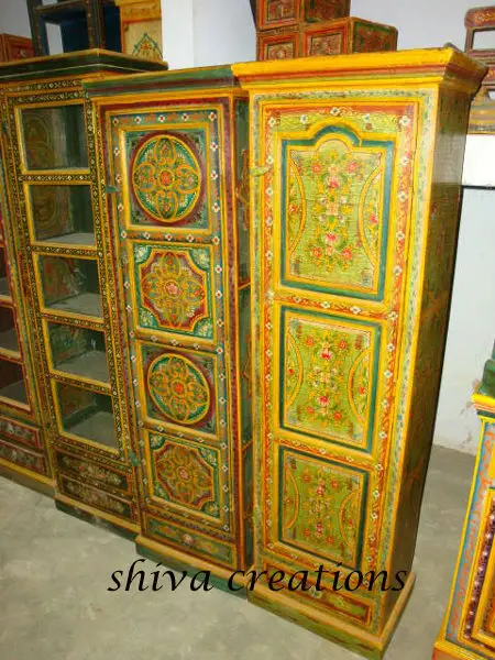 Wooden Hand Painted Almirah From India - Buy Wooden Hand Painted ...