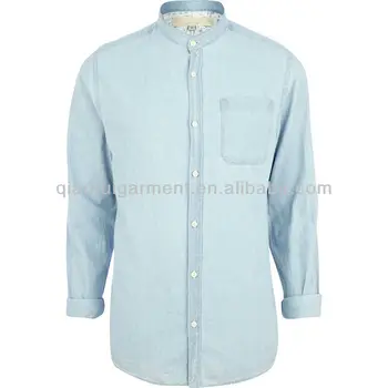 jeans shirt chinese collar