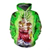 DBZ Green 3D Hoodies Dragon Ball Z Super Saiyan Hooded Full Printed Pullover Sweatshirts