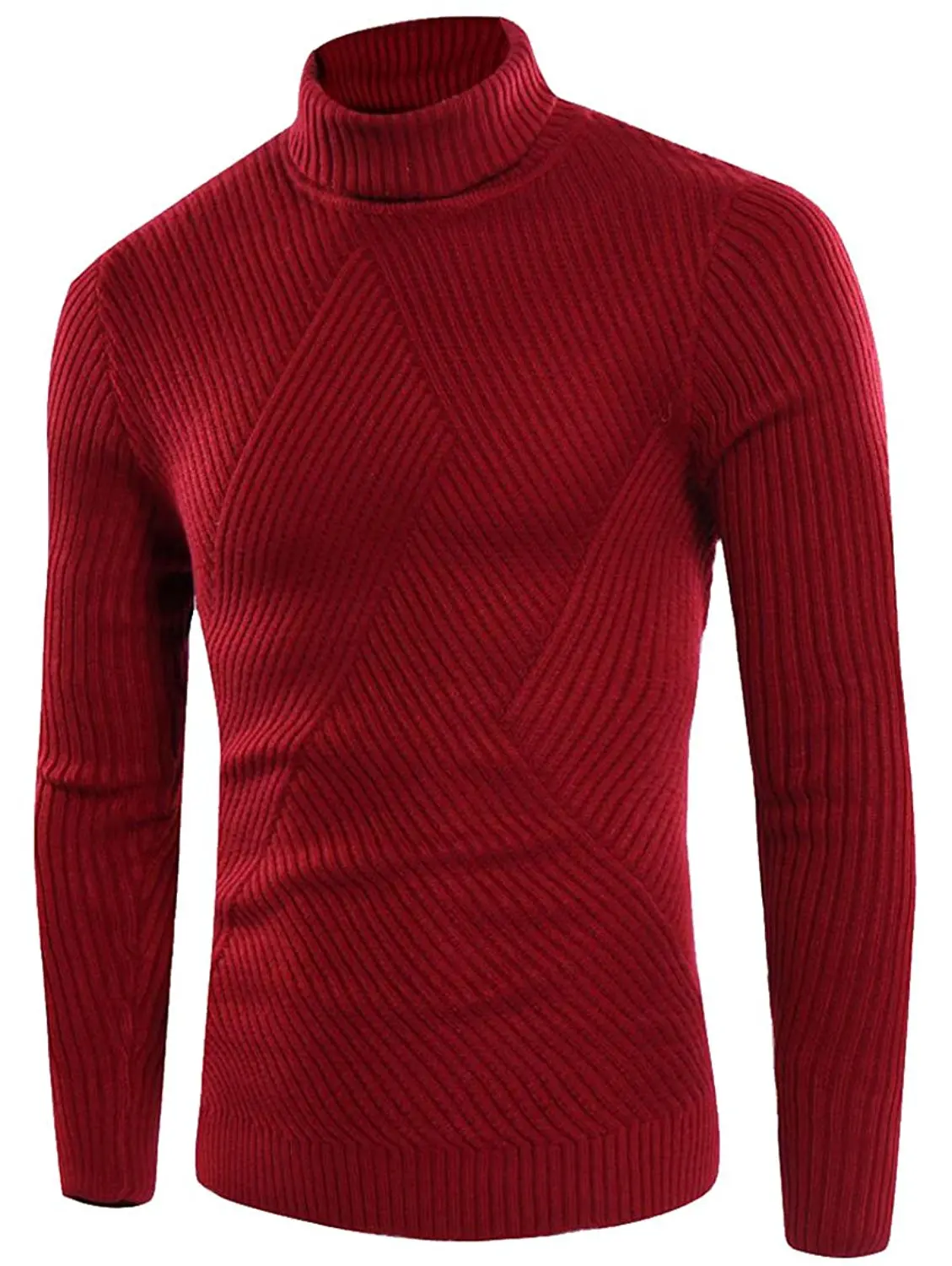Keaac Mens Pullover Sweater Casual Slim Fit Knitted Turtleneck Sweater Top