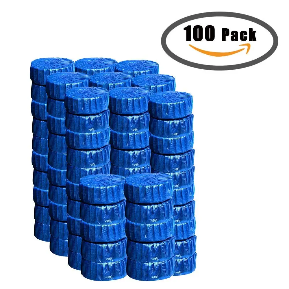 Toilet Cleaning Blocks Toilet Bowl Cleaner Toilet Cistern Blue Tablets Blocks Automatic Clean Bubble Clear Toilet Blocks and Deodorizes Toilet Urinal Tools(Blue)