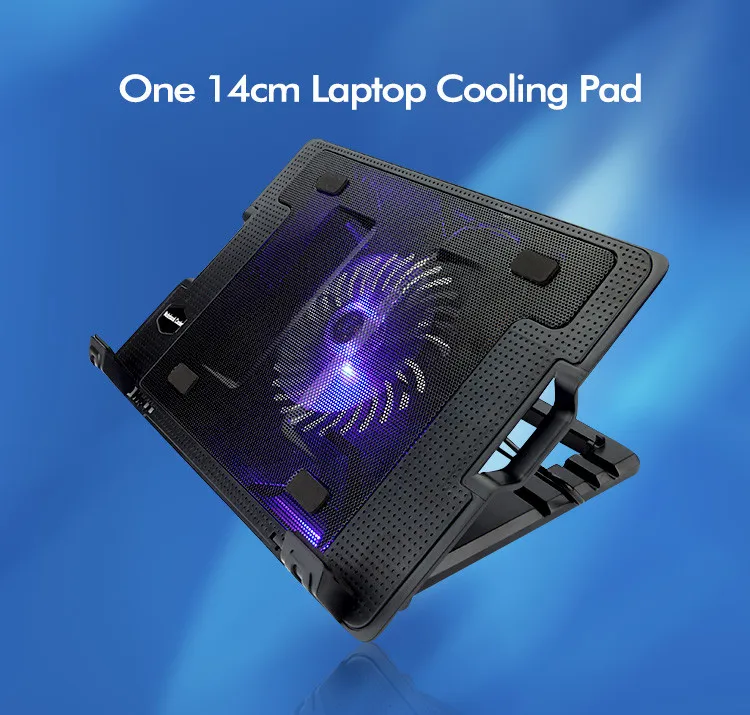 Hot Sell 2 Usb Ports Height Adjustable Laptop Cooling Pad Usb Cable