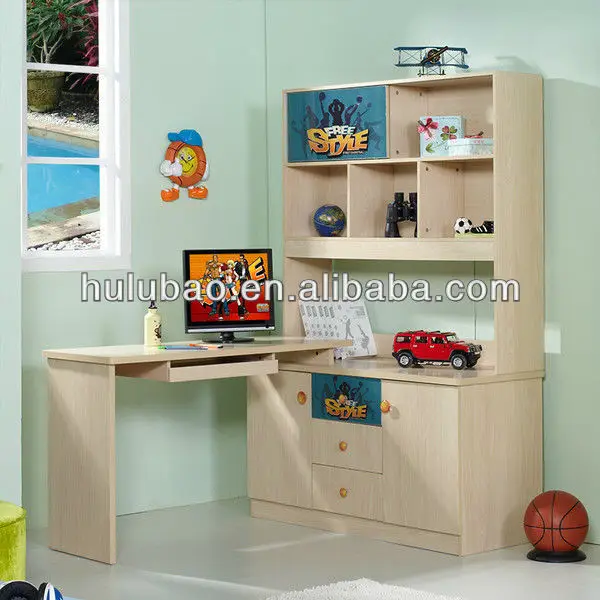 1304 Children Kids Study Desk With Cabinet Shelf Drawer Bookcase