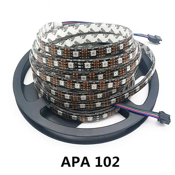 digital led strip 5050rgb apa102 led strip 60 leds black PCB