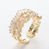 Echsio High Quality Cubic Zirconia Cocktail Ring Size Adjuster Unique Brass Rings Jewelry For Women CP065