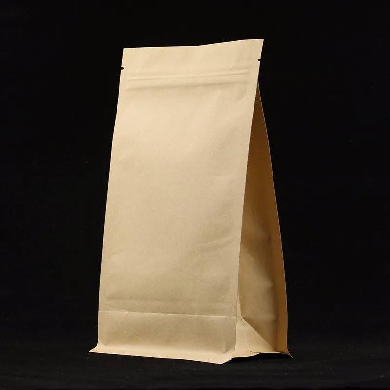 Brown Kraft Paper Bags Dried Food Packaging Bags Flat Bottom Kraft