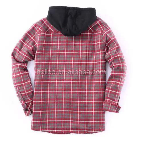 Men's Hooded Up Flannel Shirt /Jacket- VARIETY SIZE & COLOR