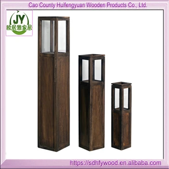 Shabby Chic France Cottage Geometric Lantern Vintage Wooden Table