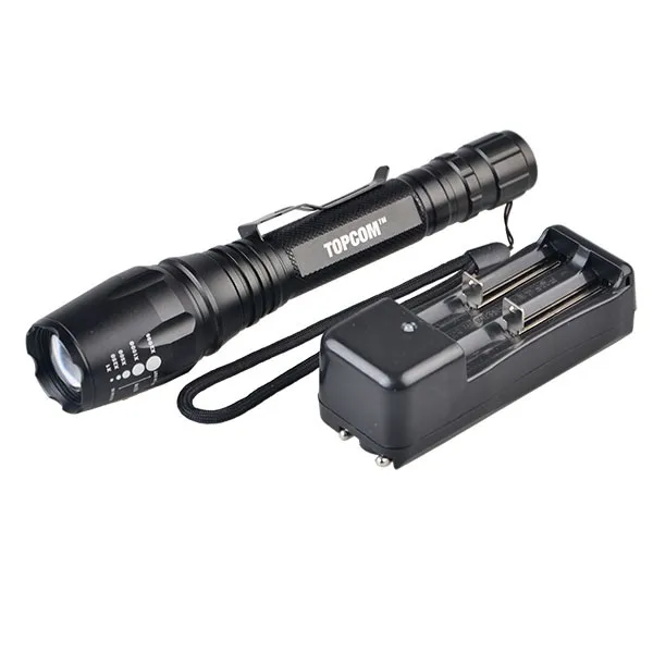 High Power 1800 Lumen Zoomable XM-L T6 LED Torch Zoom Lamp Flashlight