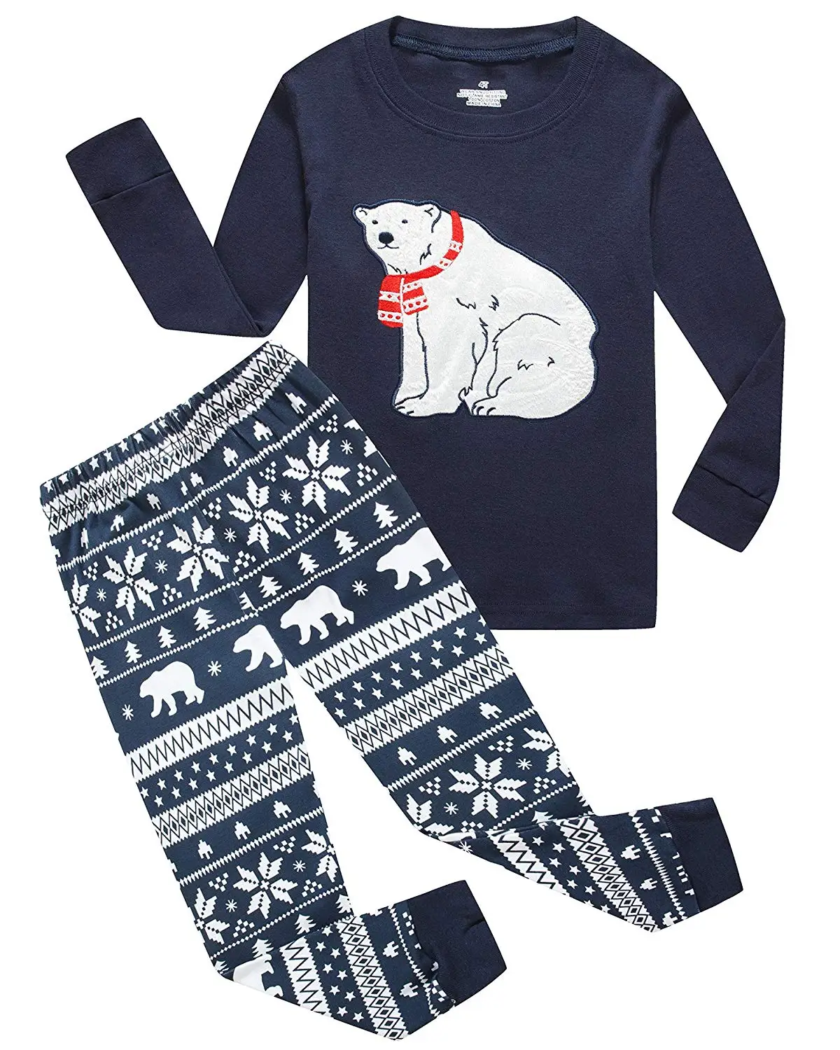Dolphin&Fish Boys Christmas Pajamas Big and Little Boys PJS Cotton Sleepwears Toddler Clothes
