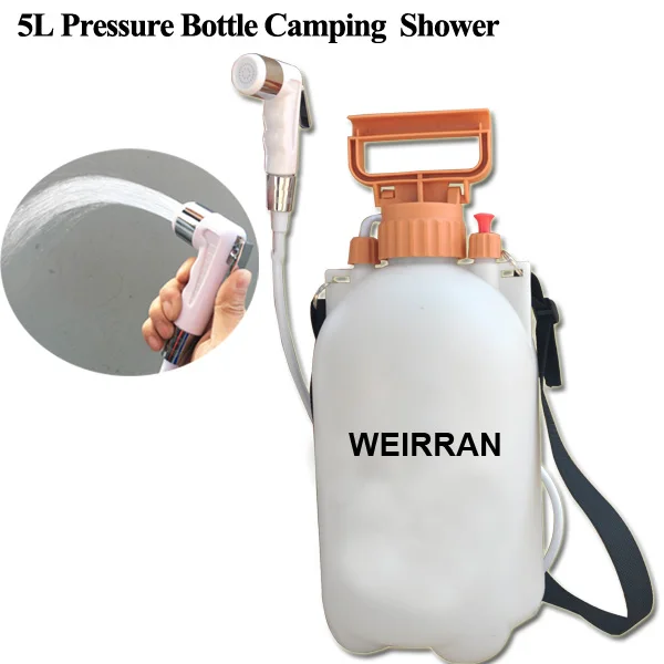 5L portable plastic emergency indoor pump camping hand shower, View