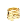 Royal gold jewelry bar 5 spiral solid sterling 925 silver ring