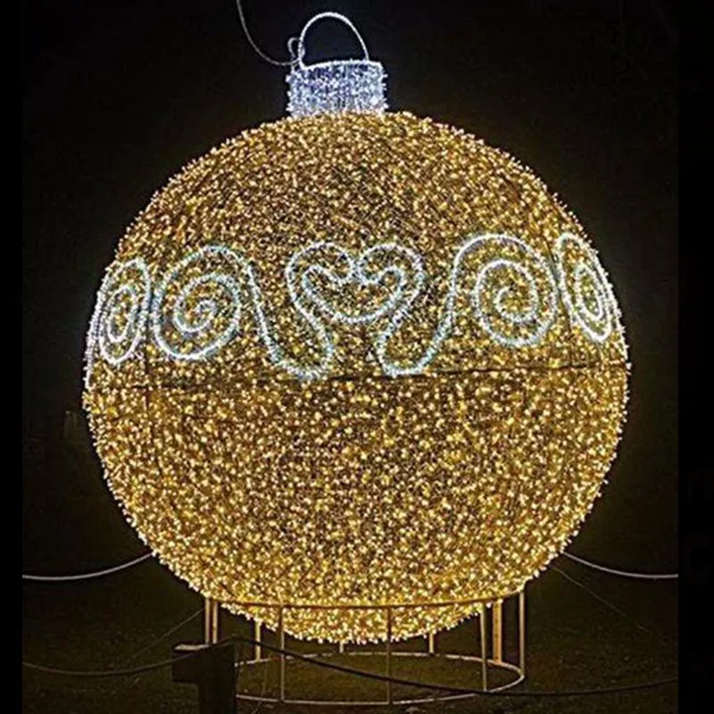 Outdoor 3d Extra Large Ornament Led Christmas Bauble For Commercial