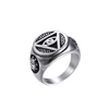 15491 Antique Providence Illuminati Pyramid All Seeing Eye Stainless Steel Male Punk Jewelry Triangle Eye Men Ring