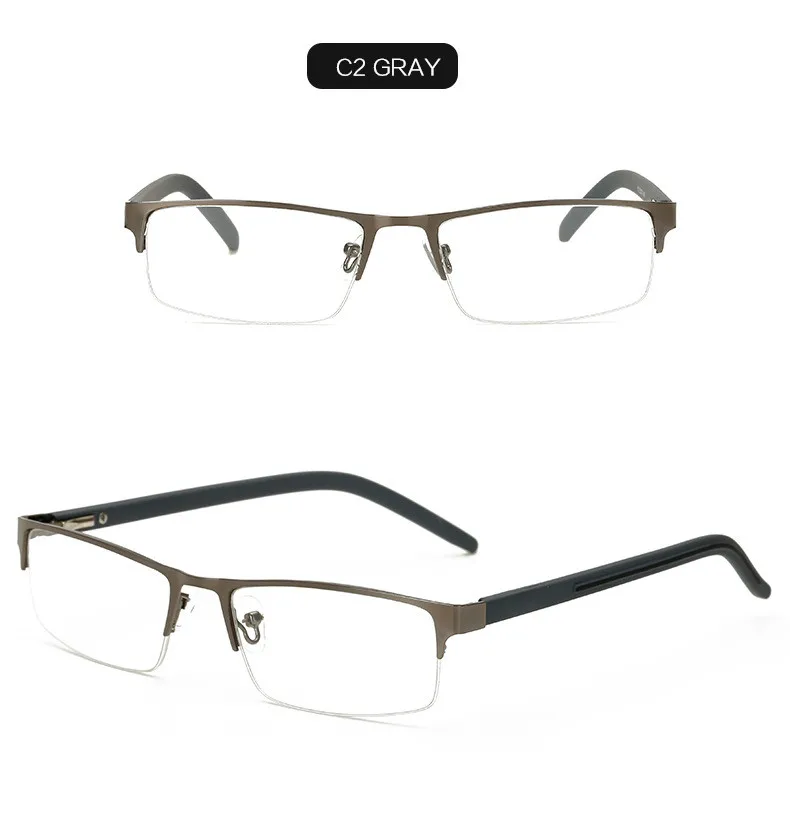 Metal Half Frame Reading Glasses Men Women Business Hyperopia Eyeglasses With Prescription 15 