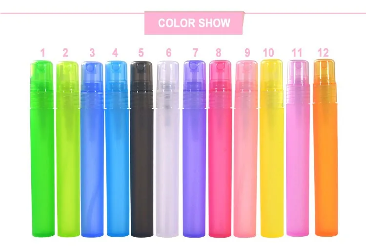 Empty Refillable Perfume Hand Sanitizer 5ml 10ml 15ml Pen Shape Travel Size Plastic Spray Bottle