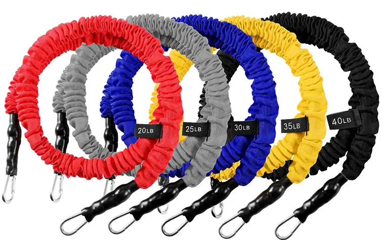 Wholesale high resistance band work out 11 pcs resistance bands set with fabric covered for gym fitness