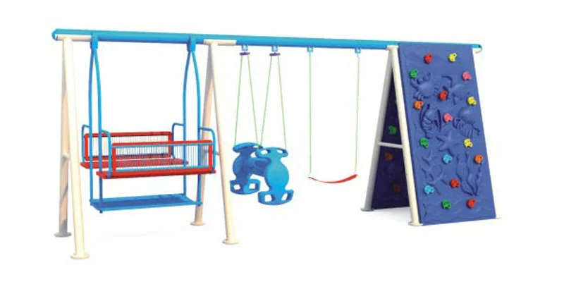 outdoor galvanized metal swing sets plastic muti-functional outdoor swing sets