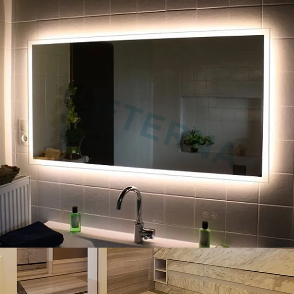 Featured image of post Mirror With Led Lights Behind It : Hidden lighting behind mirror white bathroom mirror.