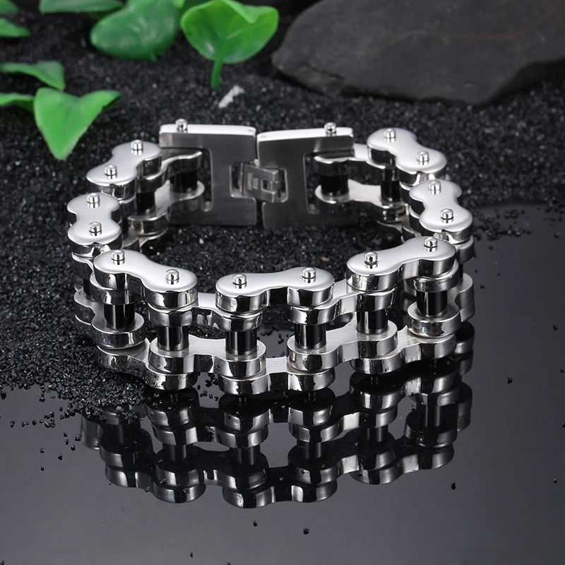 Wholesale Adjustable Motorcycle Chain Link Bracelet Pave Link Bike