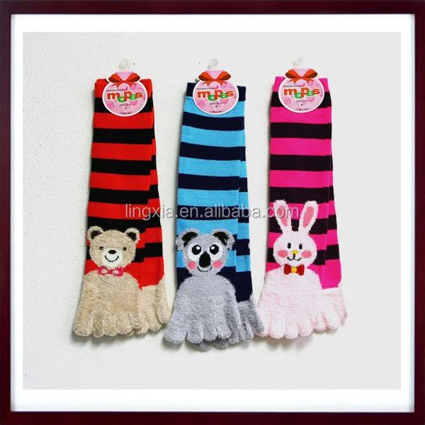 911 Soft Fuzzy Funny Feet Women's Animal Toe Sock,Women's Girl Five