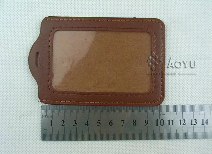 vertical pu leather card holder for id card Card Holders Color brown or custom 
