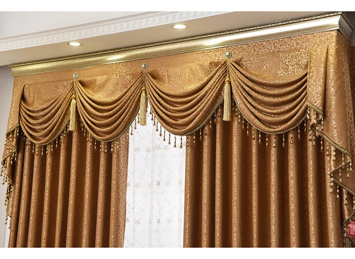 Church Curtains With Valance,European High-grade Luxury Curtain ...