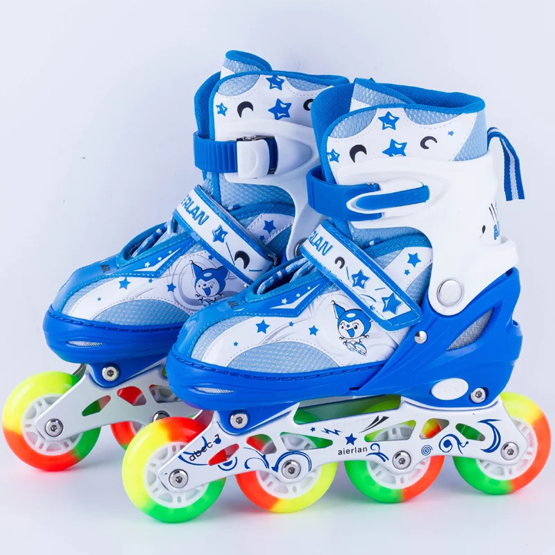 Outdoor Retractable Soft Vamp Pvc Single Flash Wheel Inline Roller