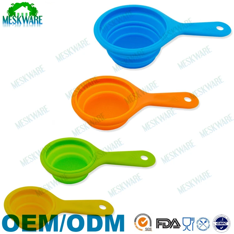 Fda/lfgb Custom Collapsible Silicone Measuring Cups Buy Silicone Measuring Cups,Collapsible