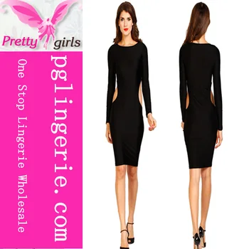 long sleeve midi bodycon dress