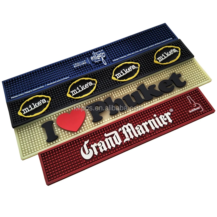 Soft Pvc Rubber Bar Mat For Beer And Drink Promotion & Oem 3d Logo
