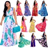 Hot Sale Maxi Print Dress Long Full Body Summer Beach Chiffon Fashion Women Party Dress