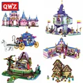 QWZ Friends Series Chateau Princess Snow White Queen s Palace Carriage Girl Toy Building Blocks Assembled
