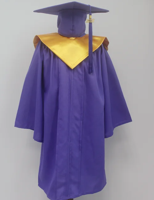 Kids Purple Graduation Cap Gown With Gold V-stole - Buy Kids Graduation ...