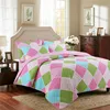 Latest pretty 3pcs quilt set reactive printing patchwork cotton bedspread