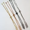 Wholesale gold/sliver/rose gold/black bracelet chain with round zircon for bracelet making