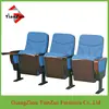 (Theater seating chairs outdoor)Fabric and wood theater seating chairs outdoor with writing pad
