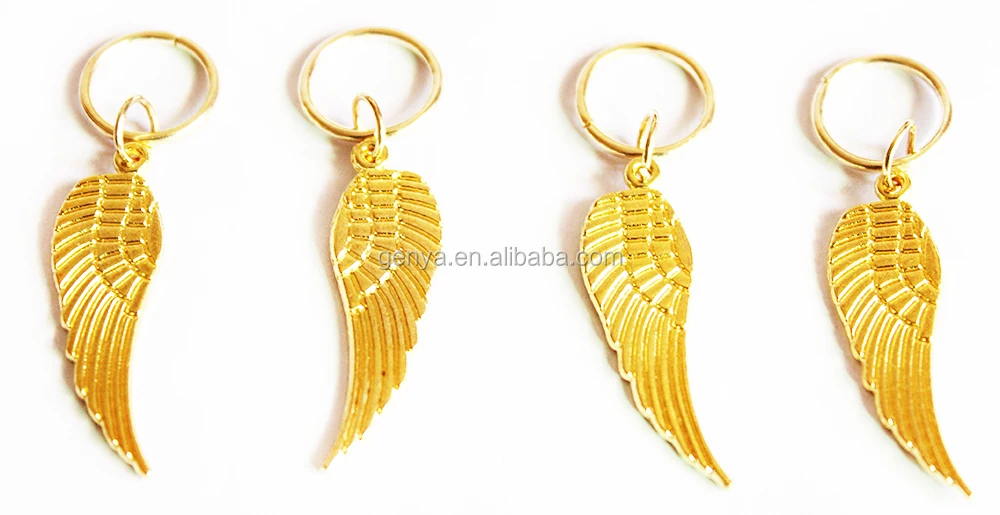 Cheap Boho Angel Wing Hair Rings For Braids Dread Lock Hair Rings