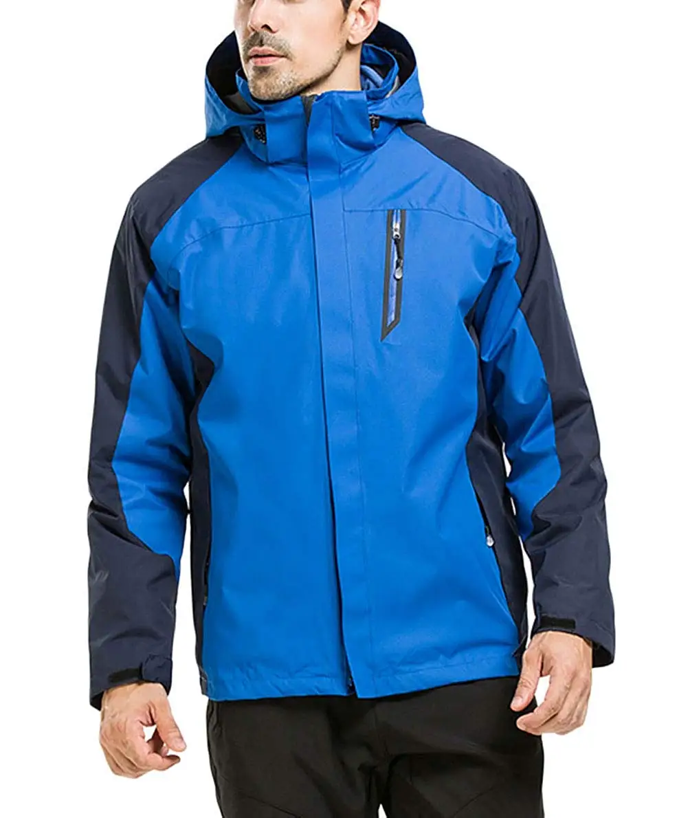 LANBAOSI Mens 3 in 1 Windproof Snowboard Jacket with Detachable Fleece Liner