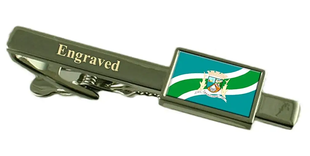 Rio de Janeiro City Brazil Gold-tone Flag Cufflinks Engraved Box