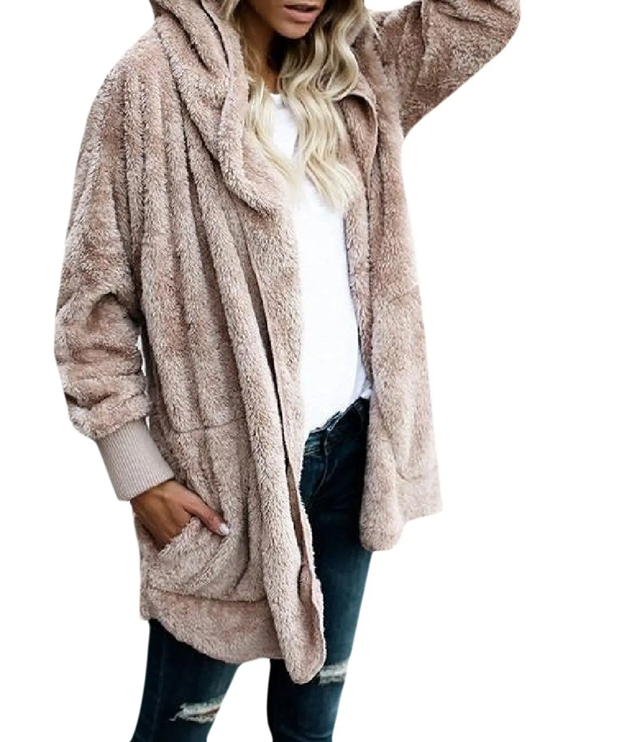 women's coats fluffy hood
