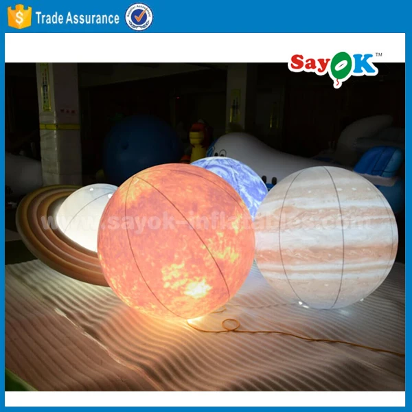 Saturn Solar System Led Light Moon Sun Earth Beach Balls Toy Inflatable
