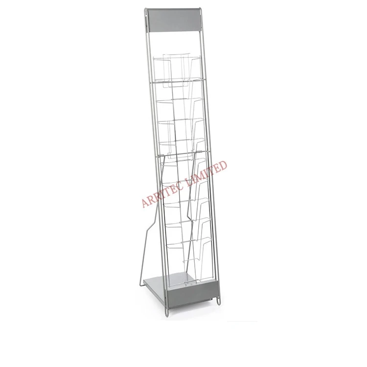 Floor Standing Magazine Brochure Book Display Stand Spinning Mesh