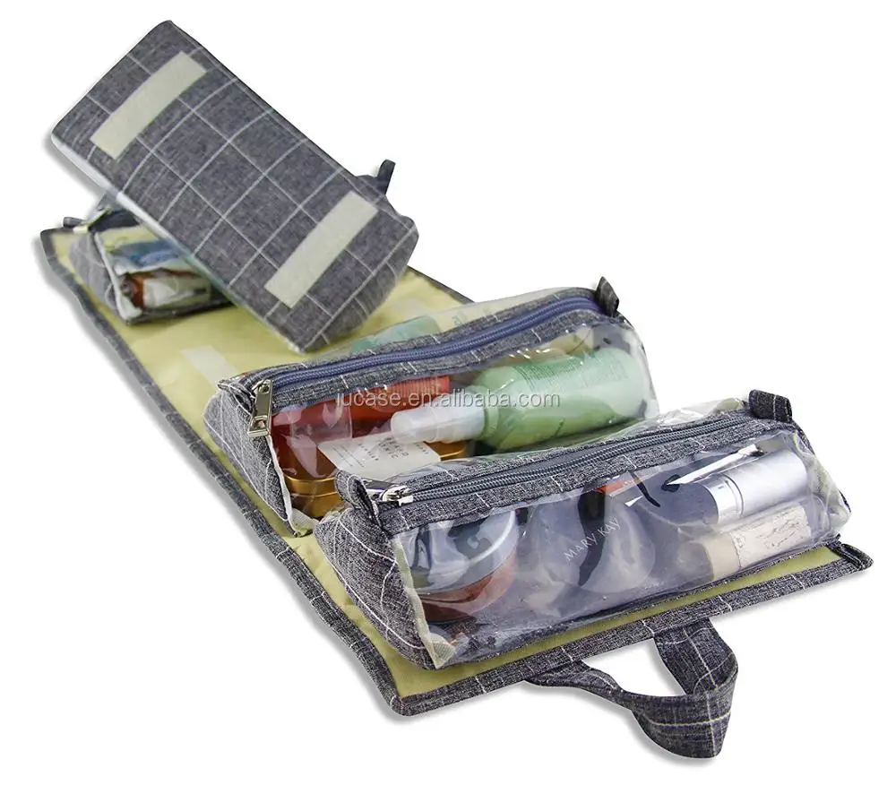 Travel Folding Hanging Rollup Rollngo Cosmetic Bag For Toiletry,Make