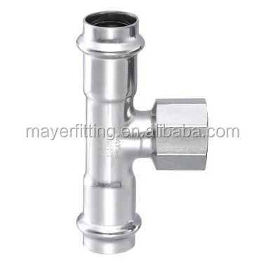 High quality press fitting tee for fire sprinkler system 304