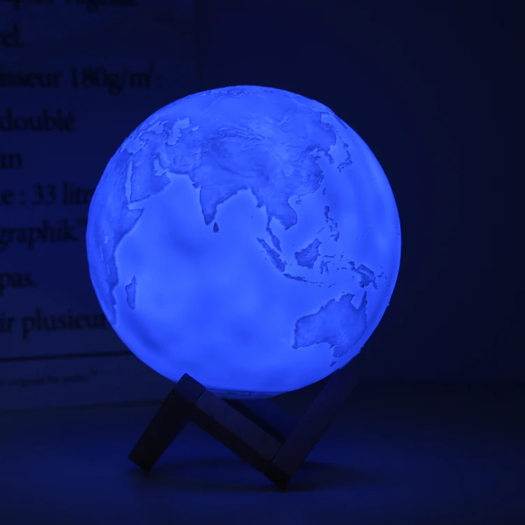 Decorative Night lamp USB Rechargeable Touch Control And Remote Control 15cm 16 Colors Earth Light