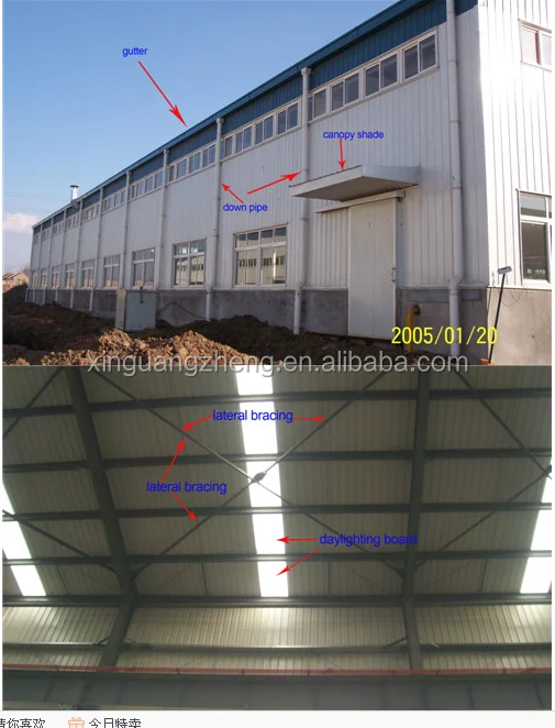 large span prefabricated insulated steel warehouse