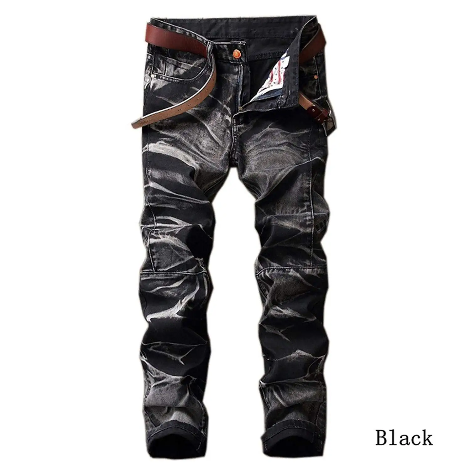 Fensajomon Mens Formal Regular Fit Straight Leg Pencil Jeans Denim Pants Trousers