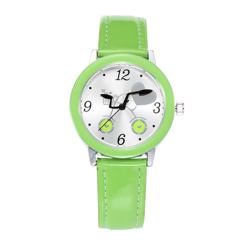 Custom watch hands luxury kids watches Lucky Sport Children Colourful Dial Quartz Movt Leather Wrist Watches